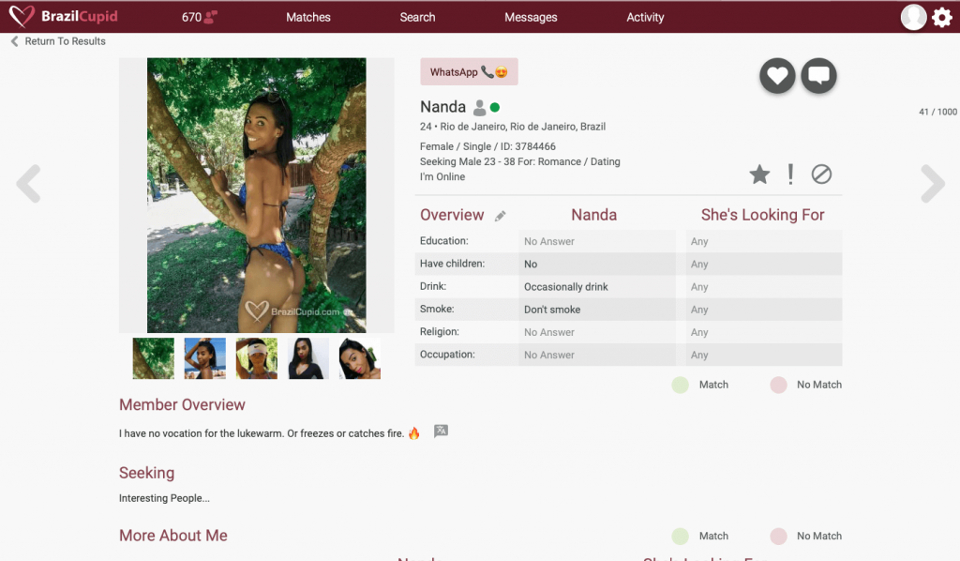 Quali sono le opzioni di ricerca BrasileCupid disponibili?