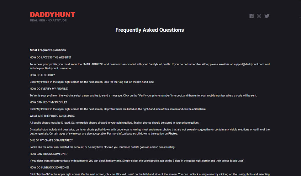 Daddyhunt Security Features