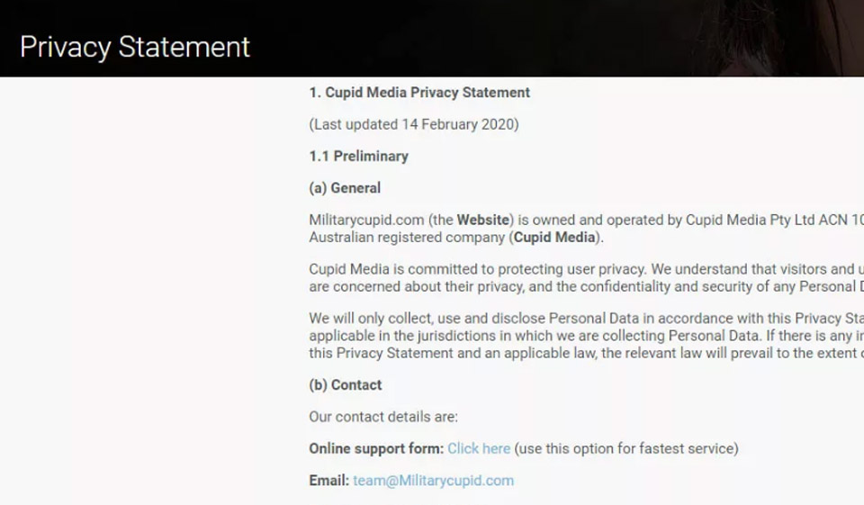 Safety Guarantees of MilitaryCupid