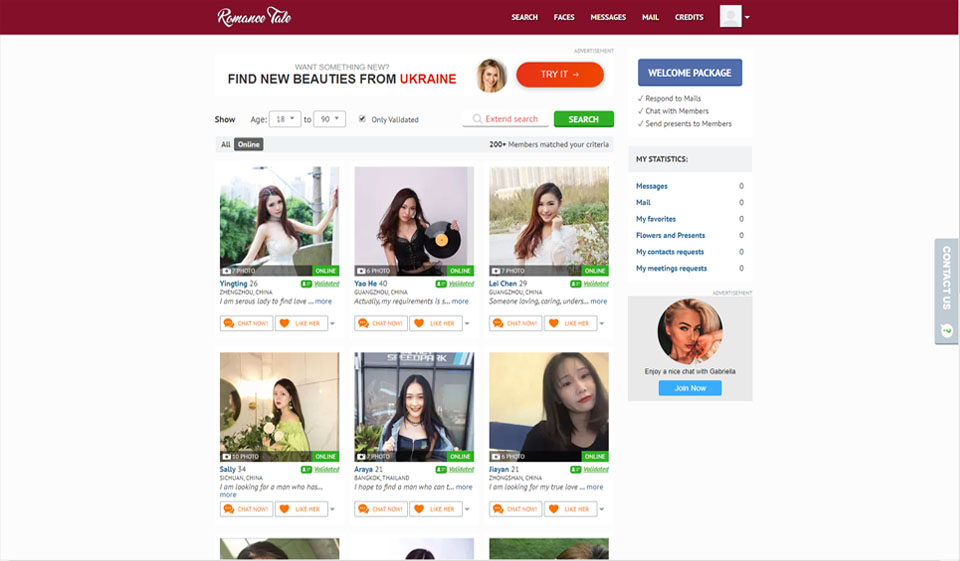 RomanceTale-websiteontwerp en bruikbaarheid