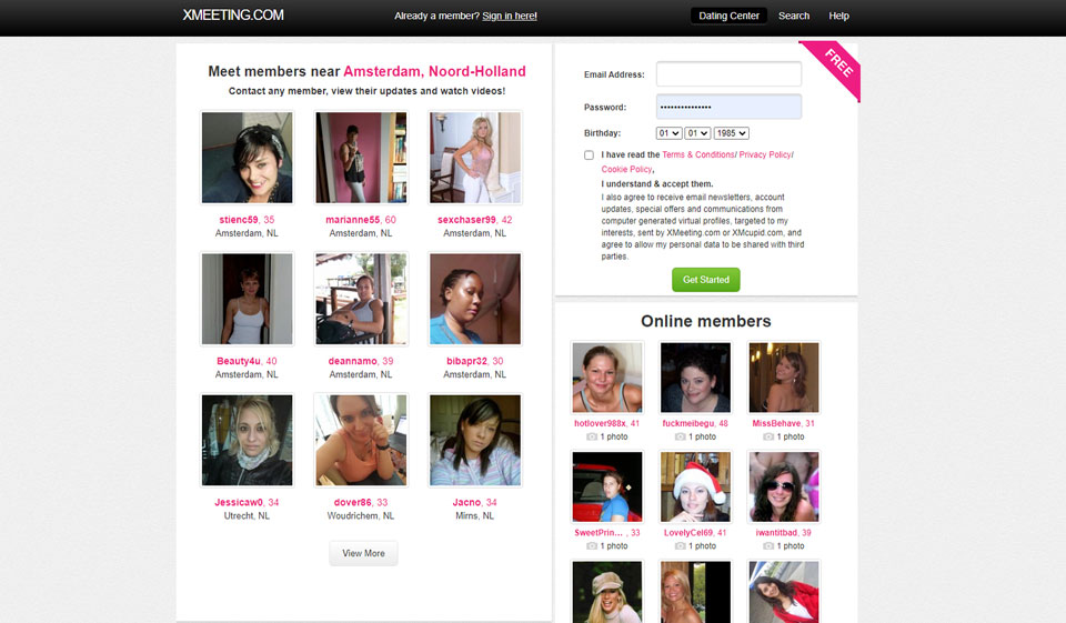 Search Options at XMeeting Dating Website