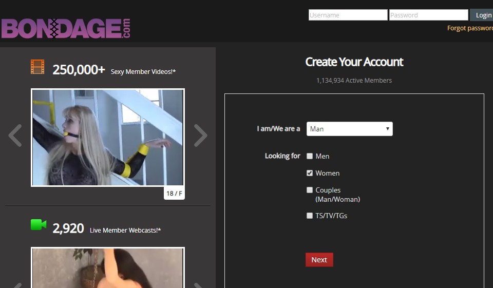 Bondage.com Website Design and Usability