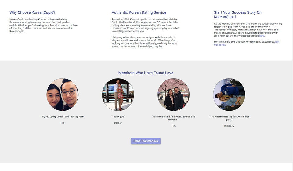 KoreanCupid Website Design and Usability