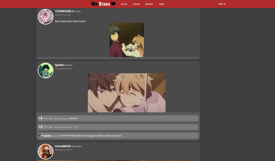 Maiotaku Users Profile Quality