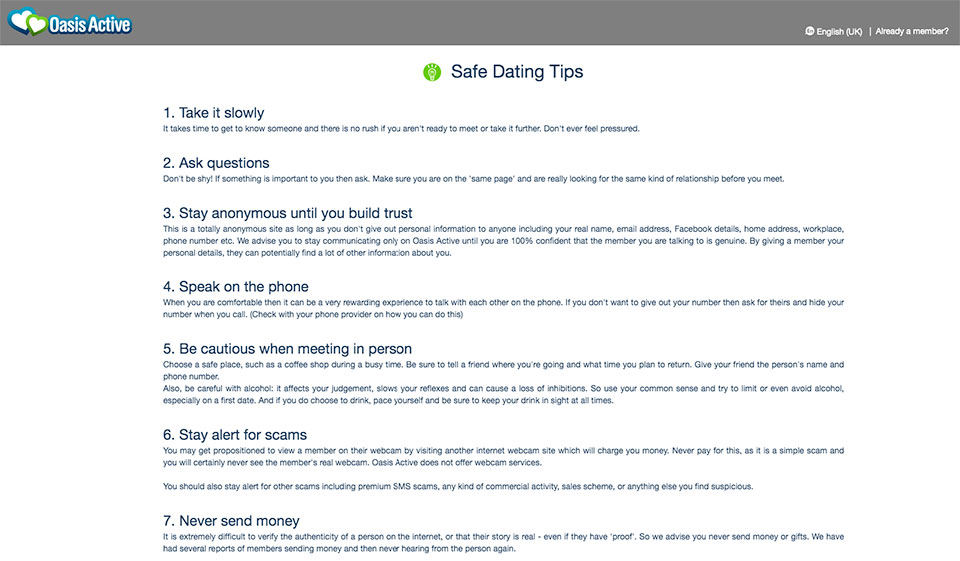 Oasis Active How Does the Site Function?