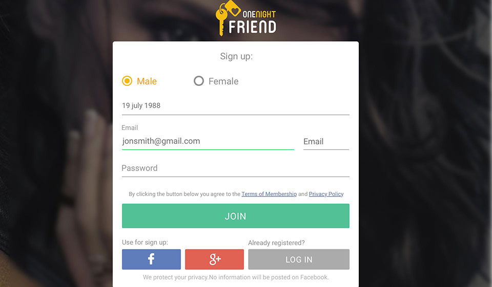 OneNightFriend Website Design & Usability