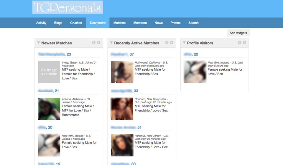 TGPersonals Website Design and Usability