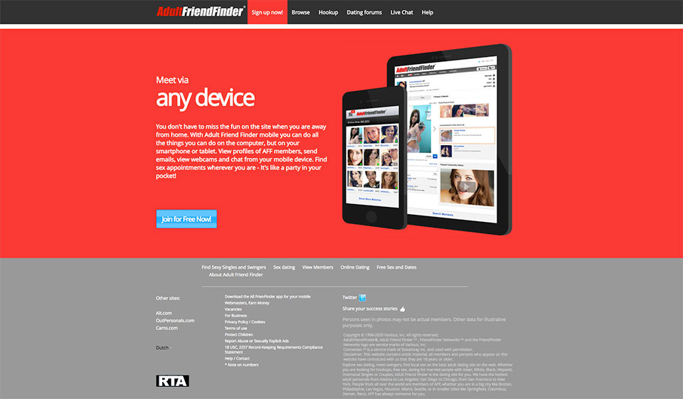 AdultFriendFinder Sign up Process