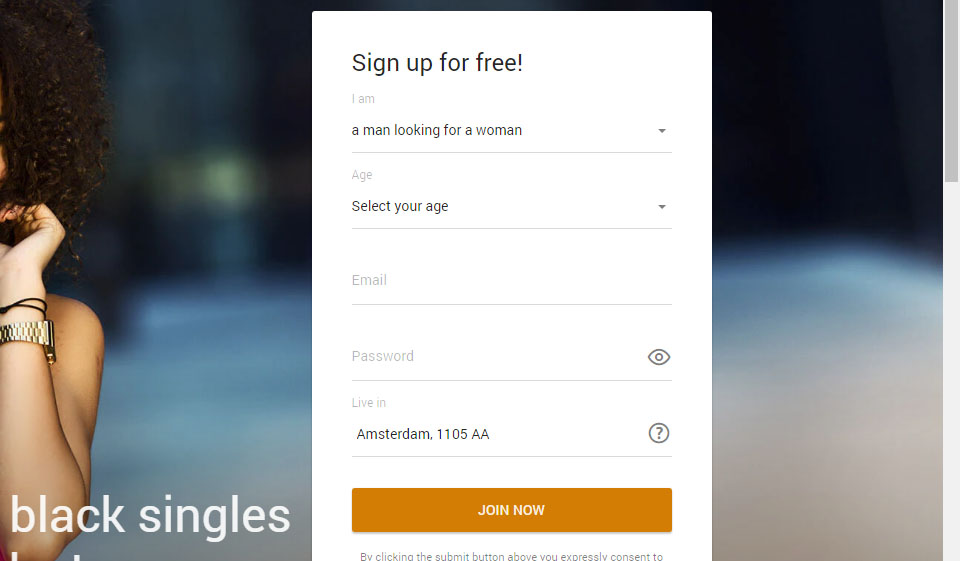 EbonyFlirt Sign up Process