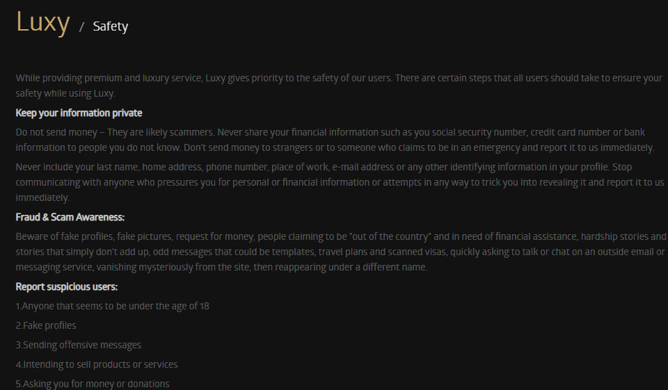 Luxy Users Profile Quality