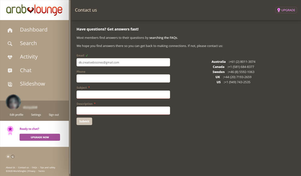Quelle est la taille de la communauté ArabLounge?