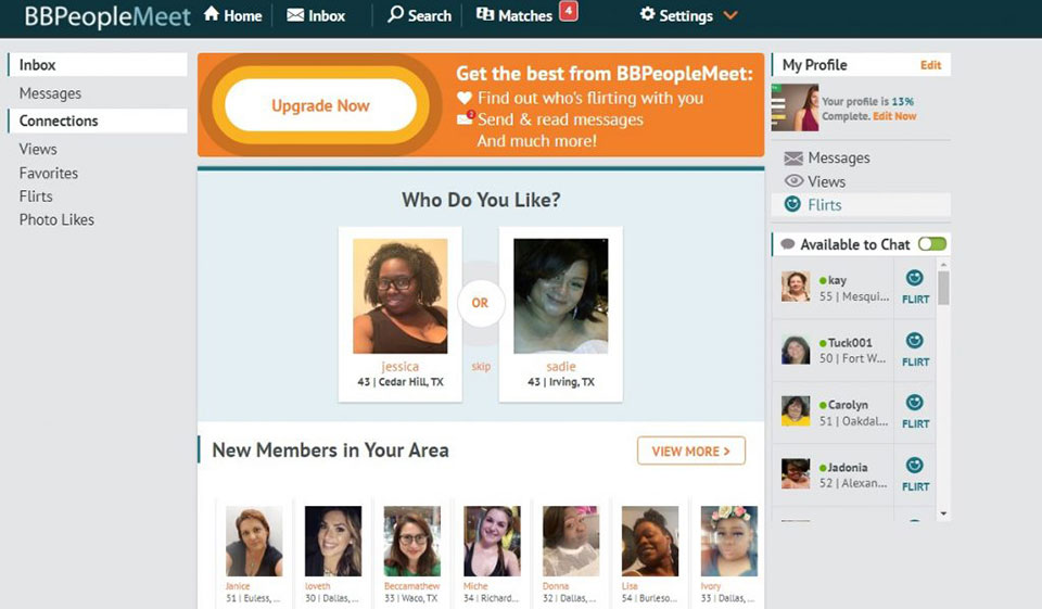 How do I see who messaged me on BBPeopleMeet?