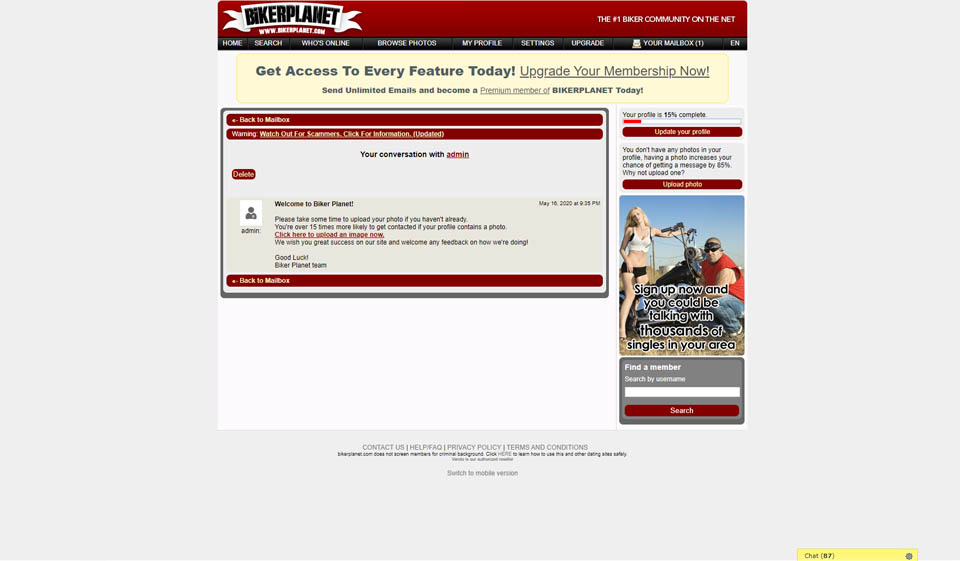 User Safety On BikerPlanet