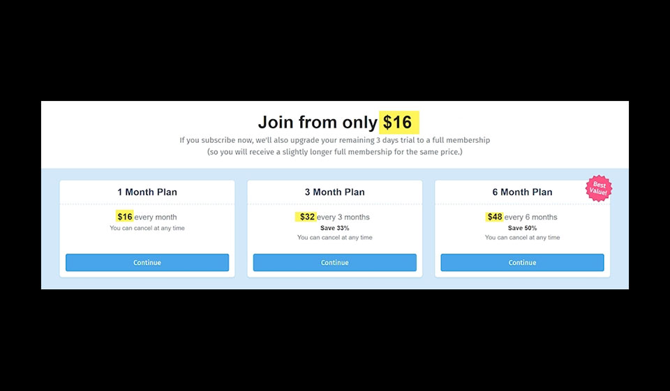 Membership Price and Other Payment Method