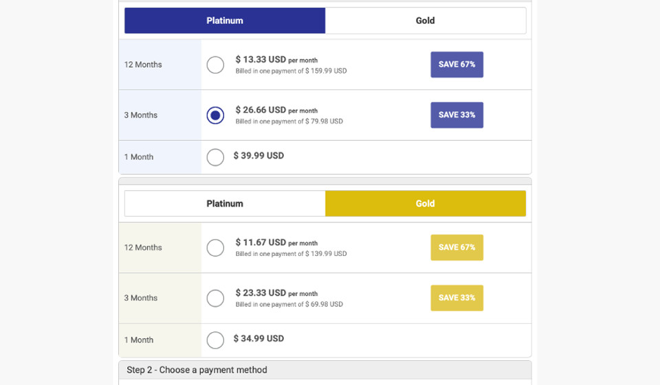 Can I send support for just a month?