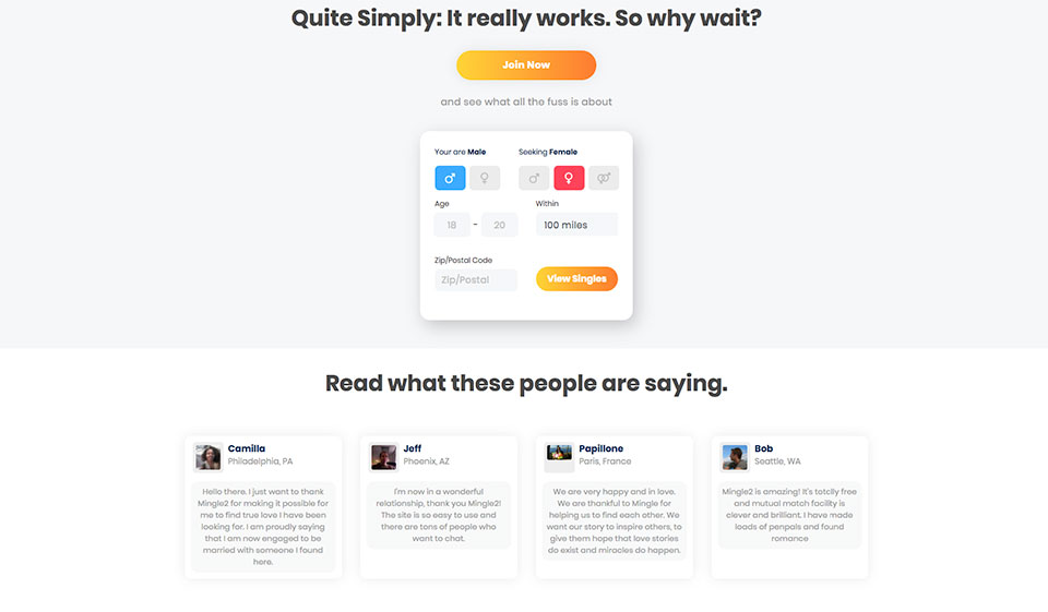 Mingle2 Users Profile Quality