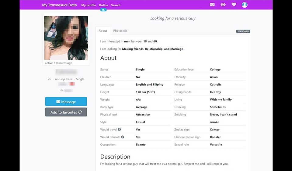 My Transsexual Date Special Features