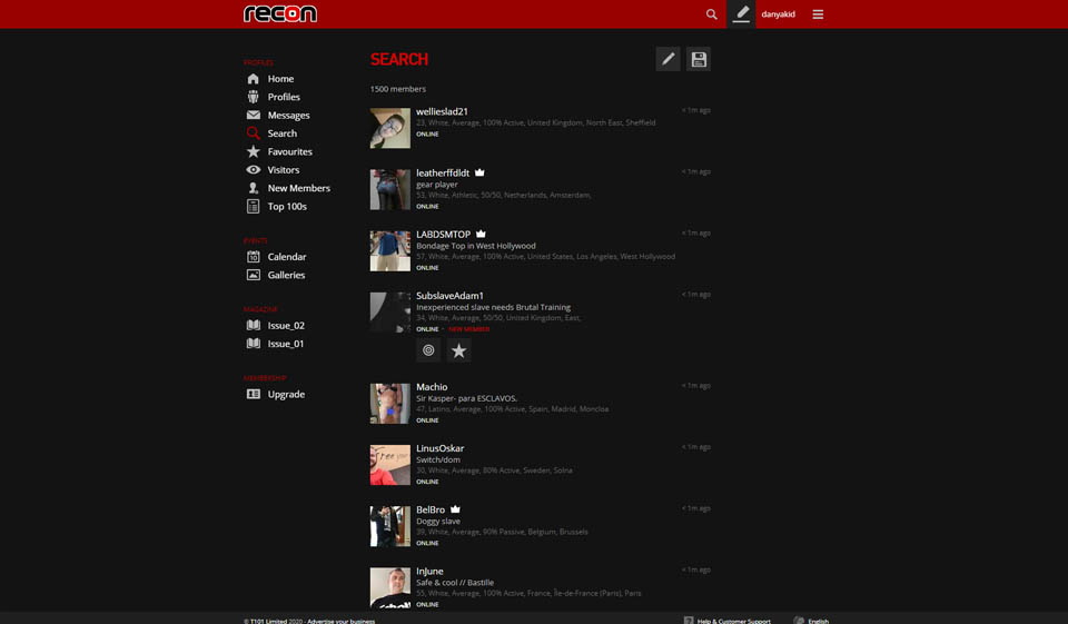 What are the different options of Recon Search?