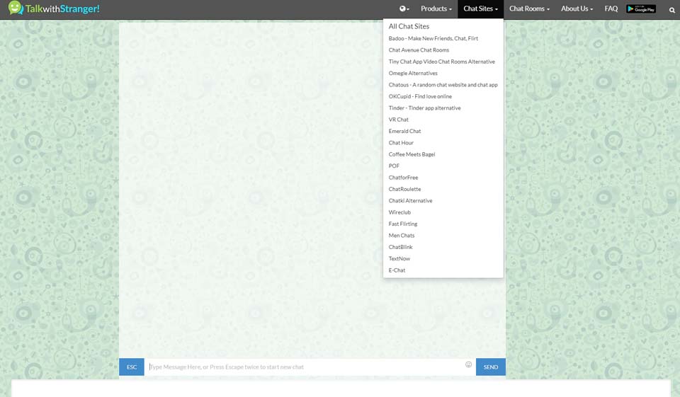 What are the different chat rooms in TalkWithStranger