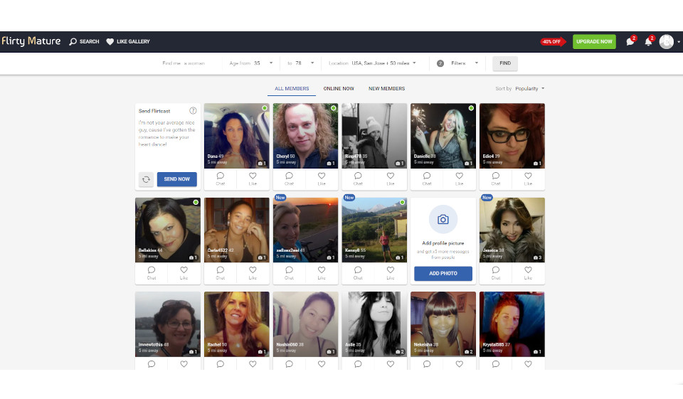 Signing Up at FlirtyMature